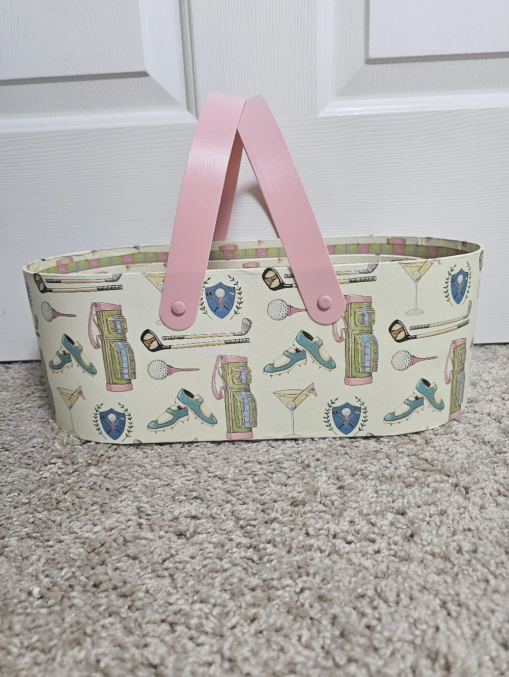 Bob's Boxes by Lang Primative Pink Golf Par Four Nesting Basket/Box with Handles - Picture 7 of 8